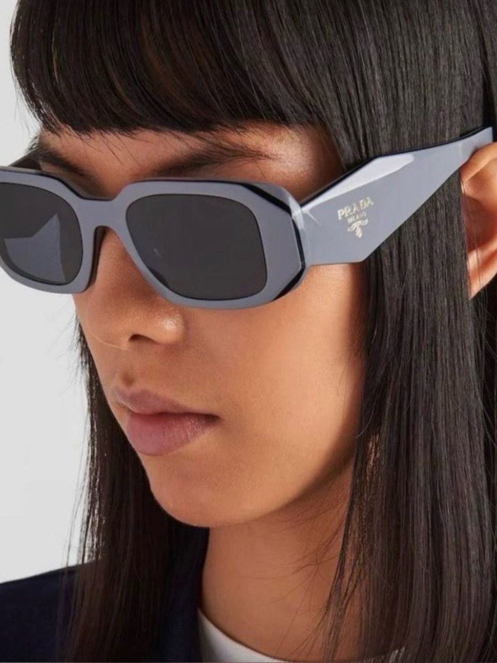 Prada Women’s Slate Gray Angular Sunglasses - Picture 1 of 3